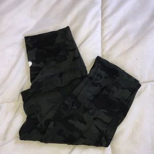 Lululemon green camo full length leggings